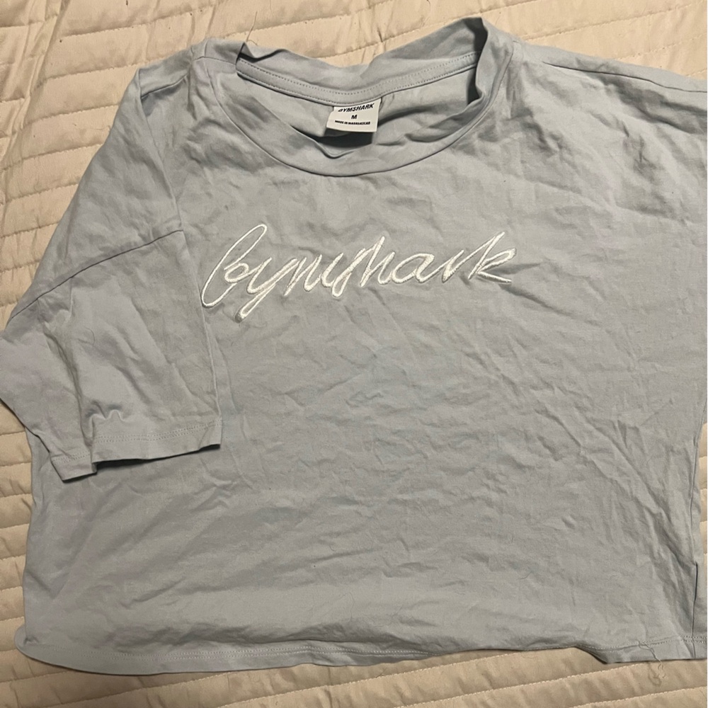 Gymshark Blue Short Sleeve Embroidered Tee